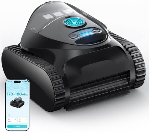 BRINBO C1 Robot Piscina Pareti e Fondo, Linea d'Acqua, Doppio Filtro, Aspiratore Piscina Senza Fili, 7 modalità di Pulizia, 180 min, Pulitore con App, Robot Pulisci Piscine Fino a 150 m², Blu Abisso