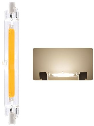 R7S - Juego de 2 bombillas LED de cristal de doble cara con enchufe horizontal, 78 mm, 118 mm, para paisaje, hogar, escuela, luz de inundación regulable