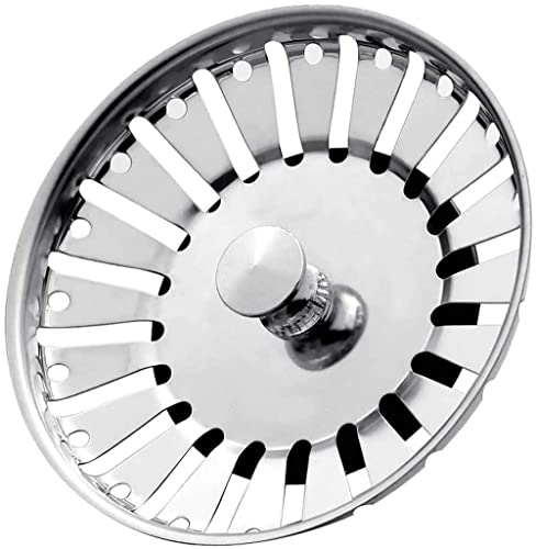 Stadux Stainless Steel Kitchen Sink Strainer Plug, Dual Function Basket Strainer and Plug | Sized for UK Sinks | Strainer waste Plug (Diameter:84mm)