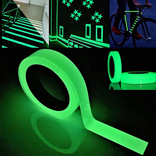FULARR 5 m x 3 cm Premium leuchtendes Klebeband, Glow in the Dark Tape, phosphoreszierendes Band, fluoreszierend, selbstklebend, leuchtend, Sicherheitsband, abnehmbar, wasserdicht – grünes Licht