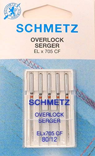 Schmetz Overlock Needles EL x 705 CF (Jersey) for Singer S14-78 Size 80/12 (Pack Of 5)