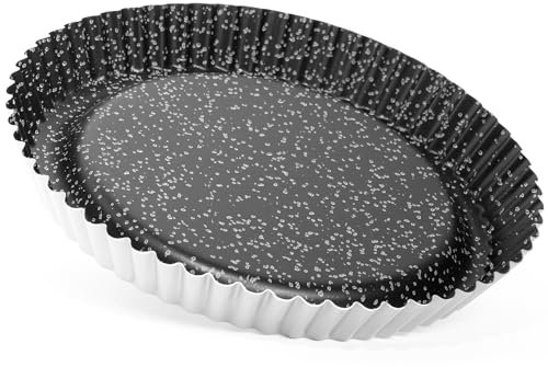 NAMAI Stampo Furbo 32 cm Ø x 4cm H, in Alluminio Robusto, Rivestimento Antiaderente, Adatto in Lavastoviglie, Design Elegante Effetto Pietra, MADE IN ITALY (32CM)