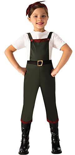 Bristol Novelty - Land Girl kostymer, flickor, CF229L, grön, 8–10 år