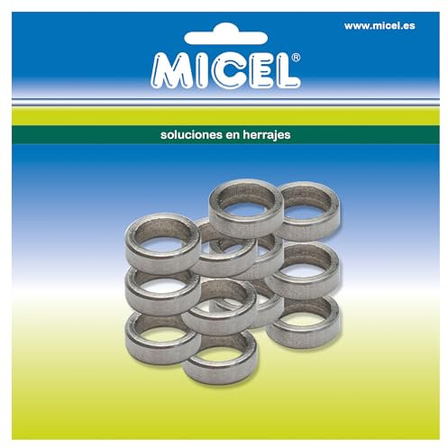 MICEL - 91885 - Ovalillo para Pernio de Puerta en Acero Inoxidable, Arandela para Bisagra, Acabado en acero, 10,5 x 10,5 x 3 mm