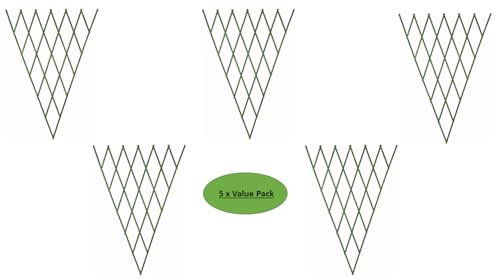 Garden Store Direct 5 x Pieces of Garden Trellis Expandable Plant Support Climbing Lattices Fence Support 5 Sizes, Green or Tan Colour 6ft x 1ft up to 6ft x 4ft (Green, Fan 180 x 90cm (6ft x 3ft) 5pk)