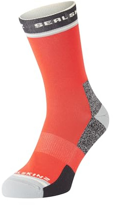 SEALSKINZ Blofield Chaussettes de course mi-longues anti-ampoules, Orange, L