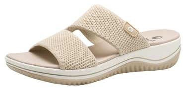 Jana Coshy Original – Die Hallux-freundliche Pantolette 8-27270-43 beige Gold H-Weite