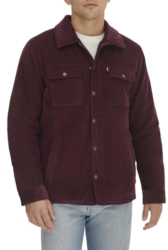 Levi's Giacca Camicia Uomo in Velluto a Coste, Borgogna riempito, Large