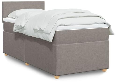 qohoio Boxspringbett mit Matratze Taupe 90x190 cm Betten Bett Mit Matratze Bett Boxspringbett Schlafzimmer MöBel Stoff - 3286532