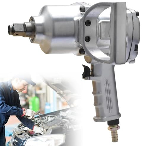 NVYAZJ Llave De Impacto Neumática, Llave Neumática De Cabeza Cuadrada De 1/2, Ajuste De Par De 1600 NM, Presión De Aire De Trabajo De 90 PSI, Martillo Doble De Alto Rendimiento De 4200 RPM