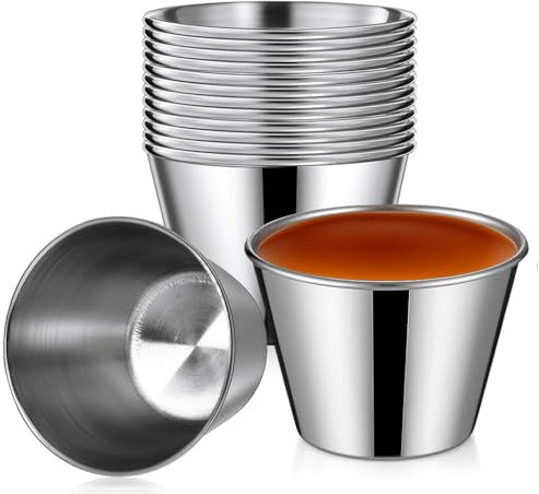 Ichigo Ichie Juego de 12 Flaneras Individuales de Acero Inoxidable, Moldes para Flan Antiadherente Resistente y Duradero, Ideal para Flan, Postres, Salsa, Repostería y Cocción al Baño María, Ø7cm