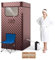 HOMASIS Dampfsauna tragbar, Heimsauna mit Dampfgenerator 3 Liter, Sauna für Zuhause mit Fernbedienung, 9 Temperaturstufen & 9 Timer, Mobiles Saunazelt mit Klappstuhl & Fußmassagegerät (Braun)