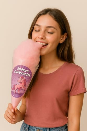 Unicorn Candy Floss in Pointed Bag - Pink Bubblegum Flavour 70g - Cute Gift for Kids Birthday Parties & Parties