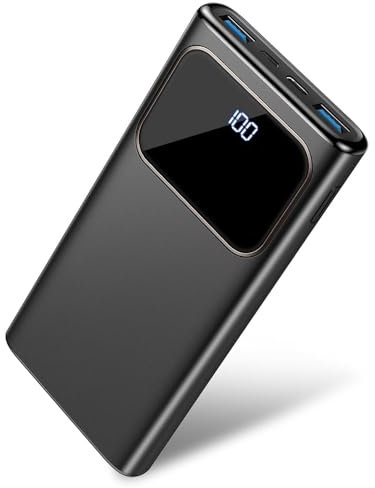 Power Bank Bateria Externa 10000mAh, 3A Carga Rapida Bateria Portatil USB-C in&out con 4 Salidas, Cargador Portatil con Cable Integrado para iPhone 11/15/12/13/14/16, xiaomi, Samsung, Tabletas y más