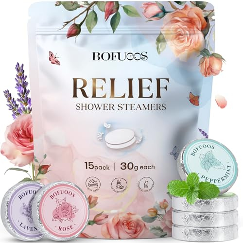 Bofuoos Regalo Compleanno per Donna, Bombe da Bagno Aromaterapia con Olio Essenziale, Regalo Festa Della Mamma, Idee Cofanetto Regalo per Donna Mamma (15 Pezzi)