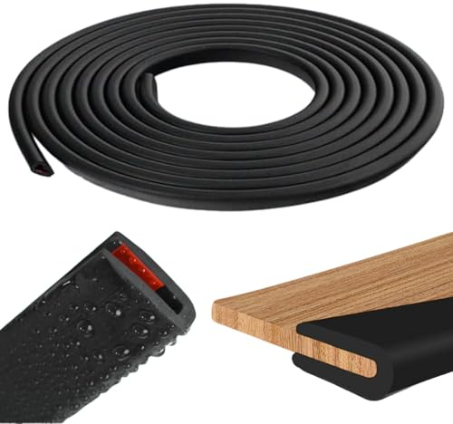 Joint Caoutchouc en U, 1,6Mm × 6 Mètres Joint Bord De Tole Protection Bord | Protection De Porte En Tôle Epdm Flexible En Forme De U, Protection Bord De Tole Pour Bord Tranchant En Tôle