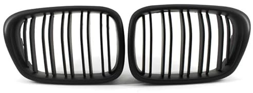 Parrilla Radiador Para E39 5 Series 525 528 1999 2000 2001 2002 2003 Parrilla Delantera Coche Parrilla Riñón Parrilla Carreras Línea Dual(Matte Black)