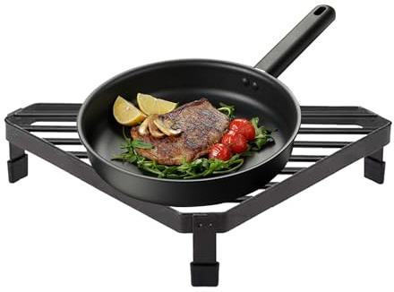 Elevador De Esquina De Cocina – Organizador De Encimera De Acero Al Carbono con Almohadillas Antideslizantes | Estante Triangular para Ollas Sartenes Especias Platos | Soporte Metálico