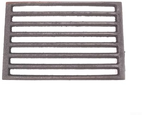 Minhe Cast Iron Fire Grate for Fireplace Replacement Parts Compatible with Hark Models, Square Design for Efficient Burning and Optimal Air Circulation, Black Iron Wood Burner Grate(28 * 19.5CM)