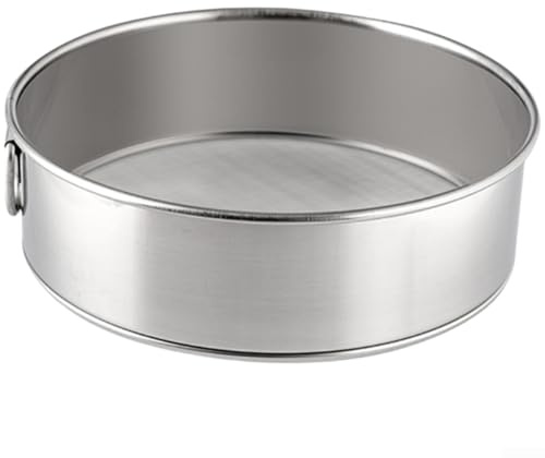 Vilgftyiet Mjölssil i rostfritt stål, 304 fin nätsil för bakning, runt köksfilter med handtag, silver
