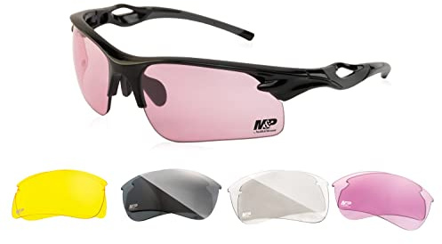 Smith & Wesson M&P Harrier Half Frame Interchangeable Shooting Glasses with Impact Resistance & Anti-Fog Lenses for Shooting, Range and Outdoors