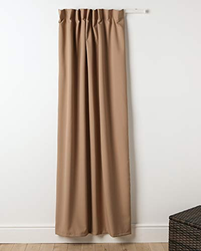 Caravan Door Curtain Fully Lined - 3 pencil pleat Plain 100% Polyester fabric (Dark Beige, 44 Width x 78 Single Door Curtain)