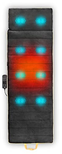 Venga! Esterilla de Masaje Calefactada, 5 Modos de Masaje, 3 Intensidades de Vibración, Negro/Naranja, VG MAS 3002
