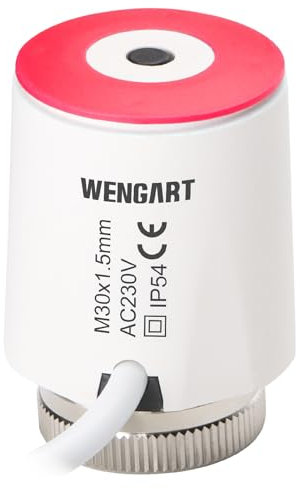 Wengart Actuador termoeléctrico WG5015, AC230V, M30*1.5 estado de encendido/apagado, visible, normalmente cerrado para calefacción por suelo radiante