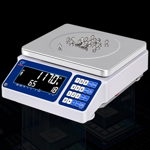 RUISHAN Lab Inventory Counting Weight Scales 15kg/33lb & 0.5g/0.0011lb Accuracy Electronic Parts Coin Material Piece Counting Bench Platform Gram Counter Scales Precision Industrial Scale with RS232