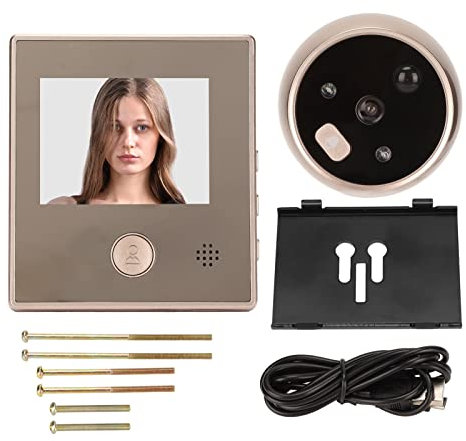 Luqeeg Timbre Visual Inteligente: Cámara de Video de 2MP, Visor de Puerta de Timbre de Video Digital con Pantalla HD 720P de 3 Pulgadas, Detección de Movimiento PIR, Sensor de Cuerpo Humano