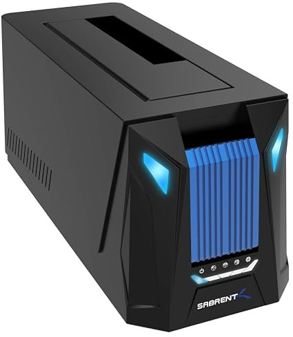 SABRENT M.2 SSD & HDD Festplatten Dockingstation, 2,5 3.5 SATA & M2 NVMe Dock, USB C Docking Station 10Gbps mit Offline Klonen (DS-UNHC)