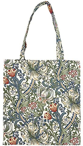 Signare Tapestry Art Pattern ECO-Friendly Shopping Tote Bag (Golden Lily)