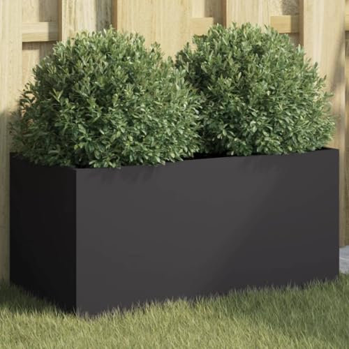 ShGaxin Jardinera de Acero Laminado en frío Negro 62x30x29 cm, Huerto Urbano Terraza, Jardineras Exterior, Jardineria Maceteros, Mesa De Cultivo, Huerto En Casa - 841589
