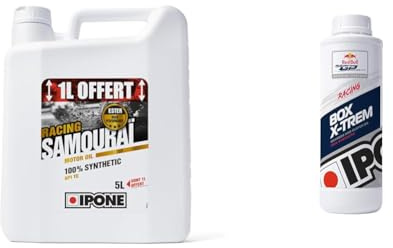 IPONE - Huile Moteur Moto 2 Temps Samouraï Racing - 100% Synthétique avec Esters & – Huile de Boîte de Vitesse Moto 2 temps - Box X-Trem – 100% Synthétique - Spéciale Compétition