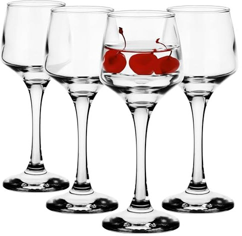 Glasmark Krosno Juego de 4 vasos de chupito de 75 ml, juego de vasos para chupitos, vasos de vodka, chupitos de licor, vasos de chupito, vasos de licor, set de regalo, vodka transparente, 4 x 75 ml
