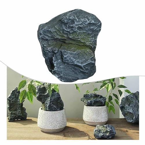 Piccola copertura in roccia per esterni per cortile, rocce finte solide, roccia artificiale in fibra di vetro per paesaggio, roccia leggera per decorazione acquario, giardini e paesaggi piscina(12*8*1