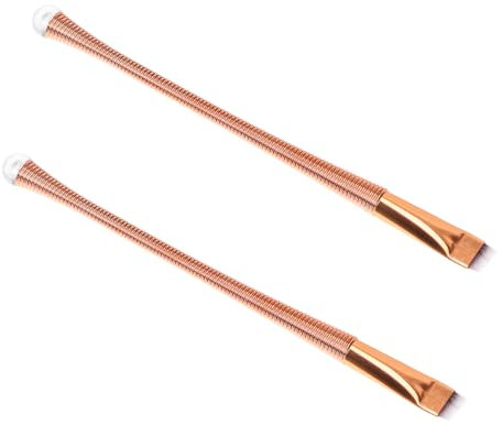 TOVINANNA 2pezzi Pennello Sopracciglia e Eyeliner Angolato Precisione Per Trucco Occhi Setole Morbide e Resistenti Strumenti Make-up Compatti e Riutilizzabili Per Professionisti e Uso Quotid