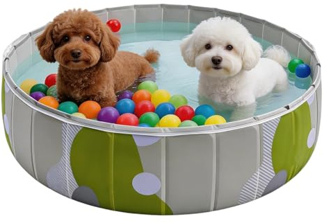 Piscina pieghevole per cani - 80 x 80 x 20 cm - Vasca portatile per cani - PVC spesso - Fondo antiscivolo - Piscina ecologica - Per cani e gatti - Giardino e balcone - Senza gonfiaggio