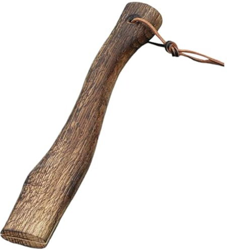 Manico per ascia con passante in pelle Legno 13 pollici Manico lungo per ascia Accetta di ricambio con cuneo Struttura in legno liscia Manici per resistenti agli urti per la sostituzione dell