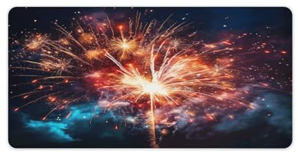 Stor explosion fyrverkeri musmatta vattentät tangentbordsmatta gummi skrivbordsdyna skydd datorspel musmatta multifunktionell halkfri musmatta för arbete spel kontor 60 x 30 cm