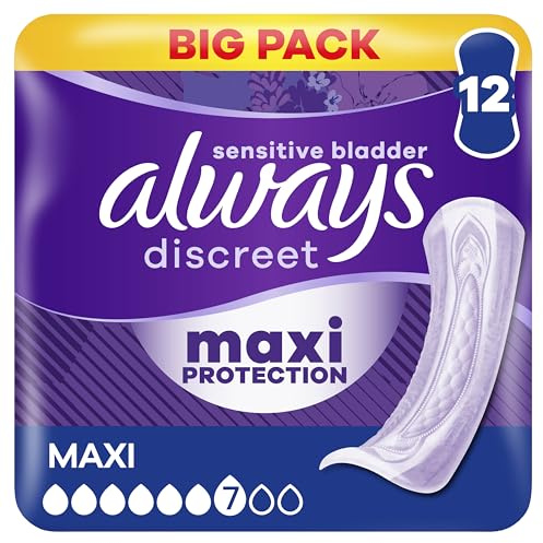Always Discreet Incontinence Pads Women Ultimate Day 12 Count Extra Secure & Discreet