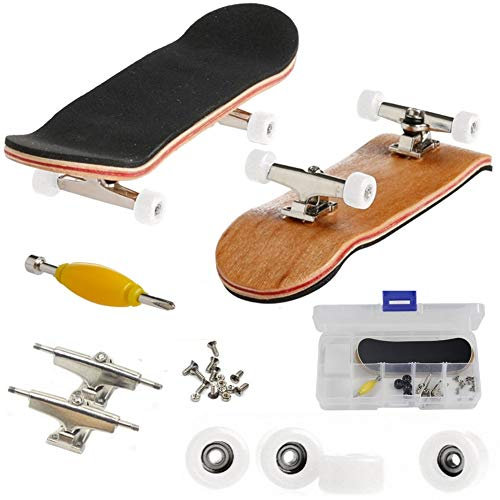 QINIFIFY Mini-Griffbrett, Professionelle Finger Skateboard Ahorn Holz DIY Montage Skateboarding Spielzeug Sport Spiele Kinder (Weiß)