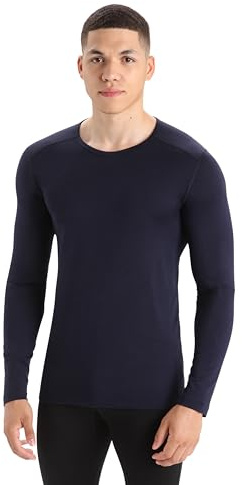Icebreaker Men's 200 Oasis Long Sleeve Crew Neck Base Layer Top - Midnight Navy, Large, 104365