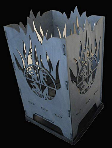 'design fuoco cesto Braciere in acciaioVigili del fuoco R L B S 40 x 40 x 80 cm