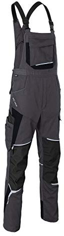 KÜBLER Workwear KÜBLER BODYFORCE Arbeitslatzhose anthrazit, Größe 29, Herren-Arbeitslatzhose aus Mischgewebe, Arbeitslatzhose mit Knieschutztaschen nach EN 14404, leichte Arbeitslatzhose