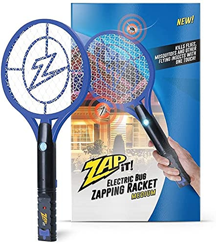ZAP iT! Raqueta eléctrica matamoscas y matamosquitos – Raqueta eléctrica de alta resistencia de 4.000 voltios – matamoscas recargable por USB, seguro para interiores