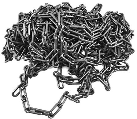 UvV Absperrkette Kunststoff einfarbig 6mm 25 Meter + 5 Notglieder (25 Meter x 6 mm, schwarz)