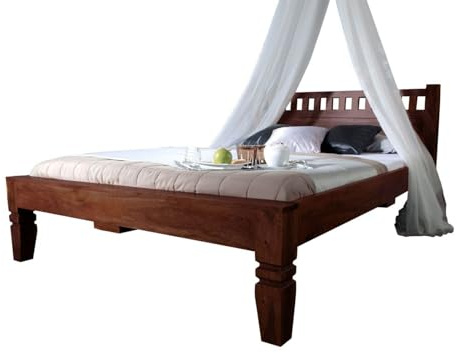 MASSIVMOEBEL24.DE | Oxford Bett 160x200#222 Akazie, Farbe:Dunkelbraun lackiert