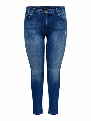 ONLY CARMAKOMA Damen Carwilly Reg DNM Tai Noos Skinny-fit-Jeans, Medium Blue Denim, 44W / 32L EU