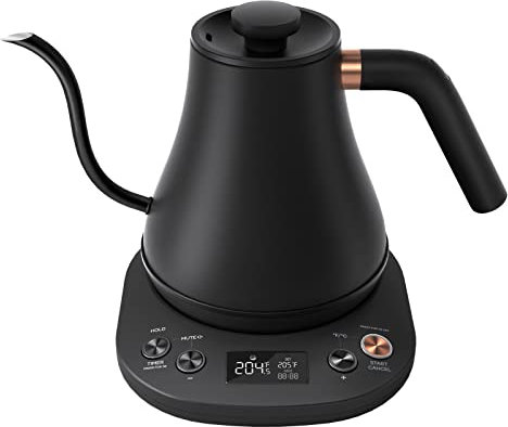 Mecity - Electric Gooseneck Kettle Pour Over Kettle Fast Heating ±1℉ for Coffee, Tea and Formula, Auto Shut-Off, 1200W, 0.8L, Matte Black, Barista Edition
